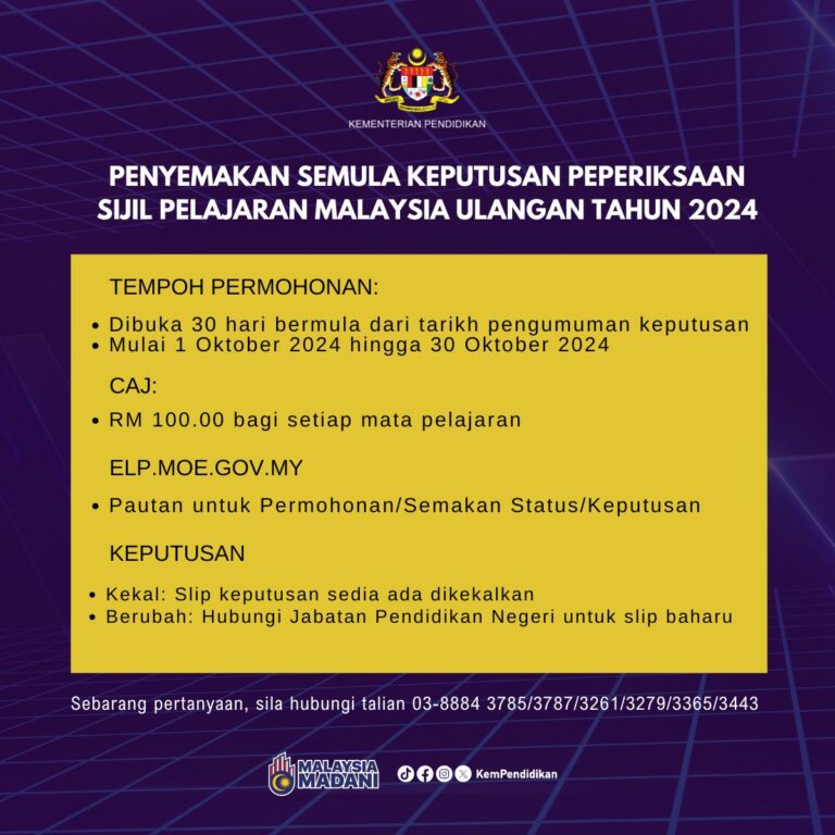 PENYEMAKAN SEMULA KEPUTUSAN SPM ULANGAN 2024 1